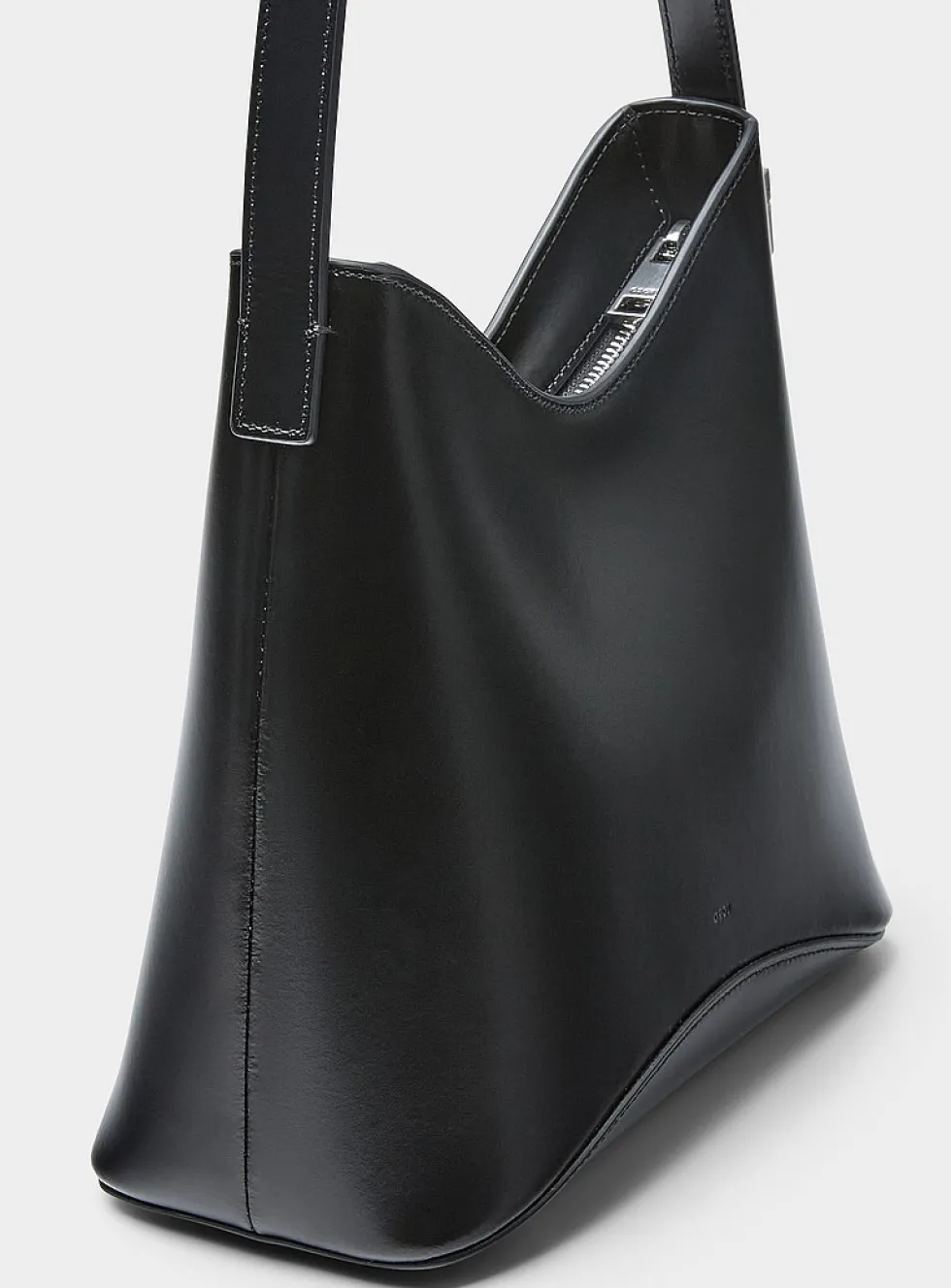 Egg ebony leather mini-bag