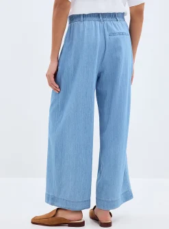 Elastic waist flowy jean