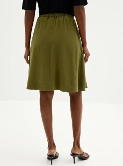 Elastic waistband flared skirt