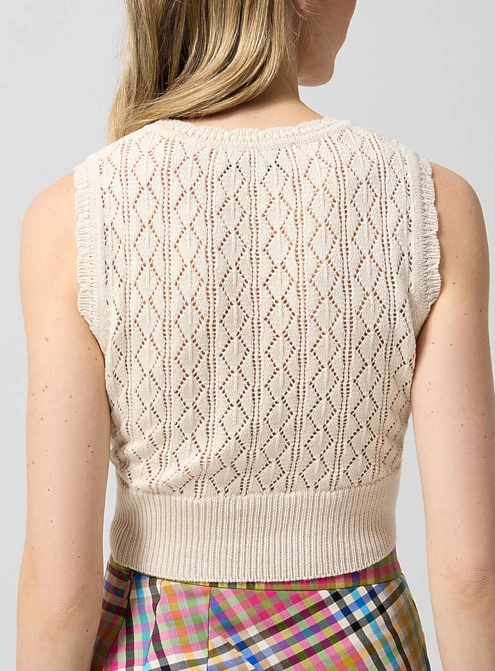 Ella pointelle knit vest
