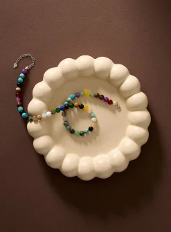 Embossed edge round tray