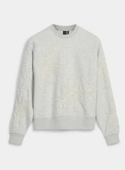 Embossed flowers sweatshirt