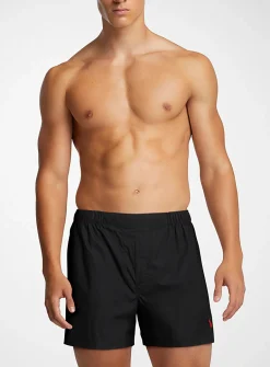 Embroidered logo poplin boxer