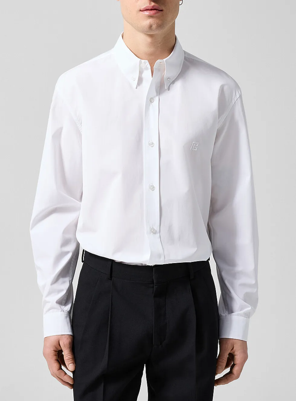 Embroidered logo poplin shirt