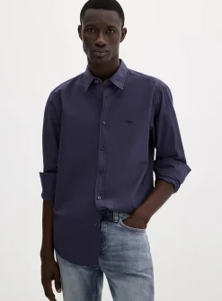 Embroidered logo poplin shirt