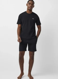 Embroidered logo waffle T-shirt