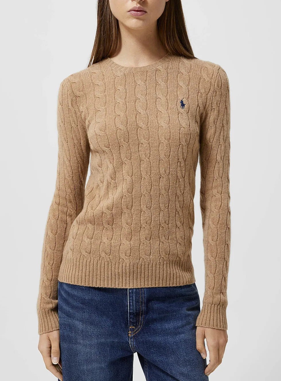 Embroidered logo wool and cashmere sweater