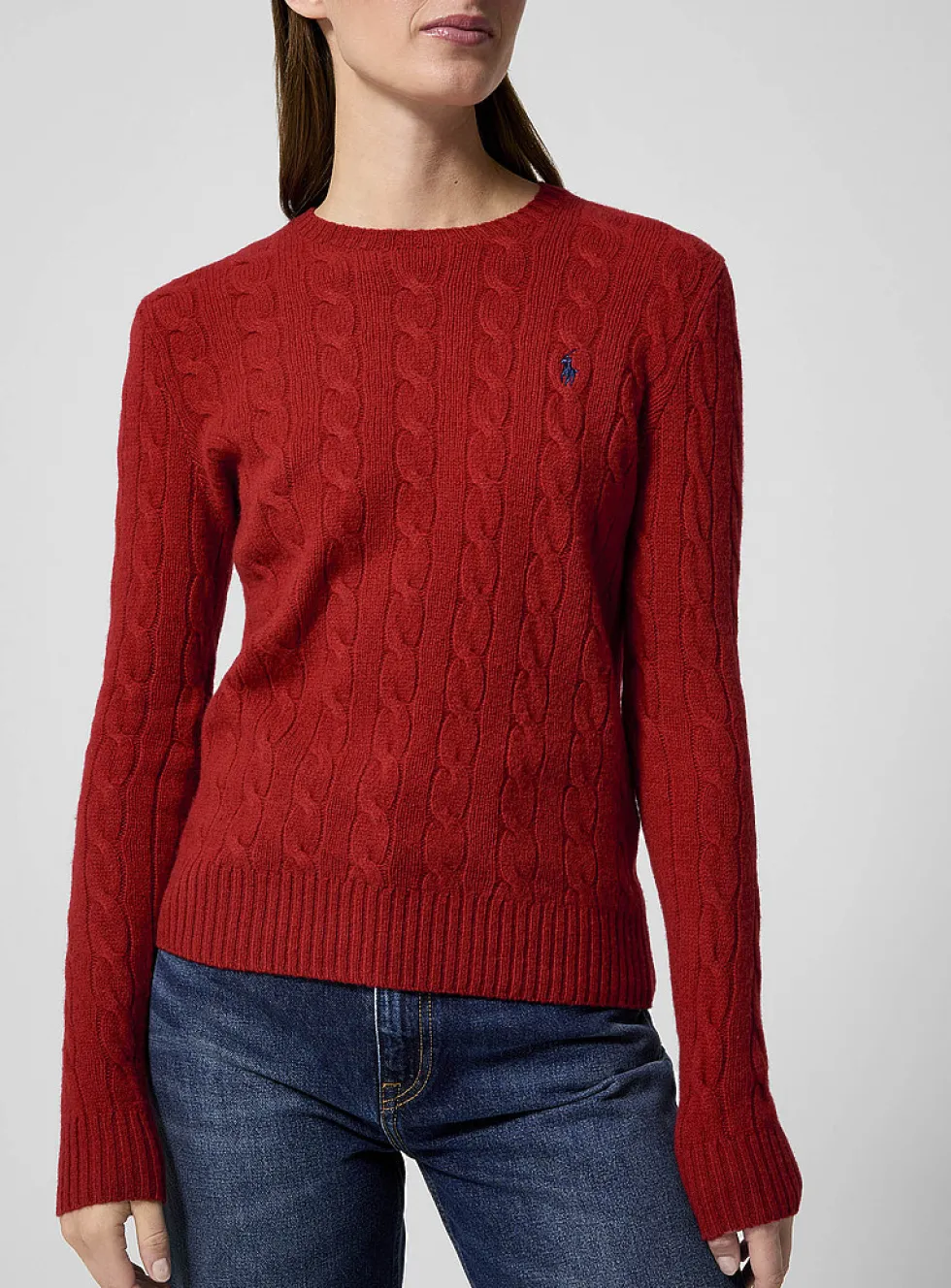 Embroidered logo wool and cashmere sweater