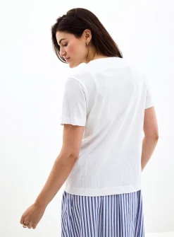 Embroidered pocket 100% organic cotton slub T-shirt