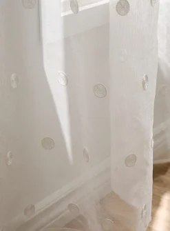 Embroidered polka dots sheer curtain