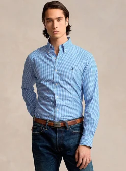 Embroidered rider stretch poplin shirt