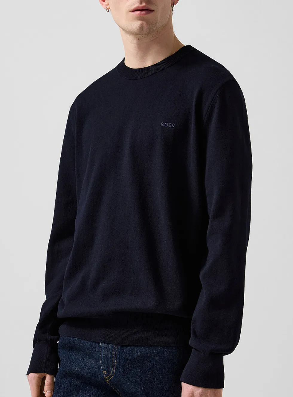 Embroidered signature pure cotton sweater