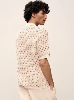 Esmay two-tone jacquard knit polo