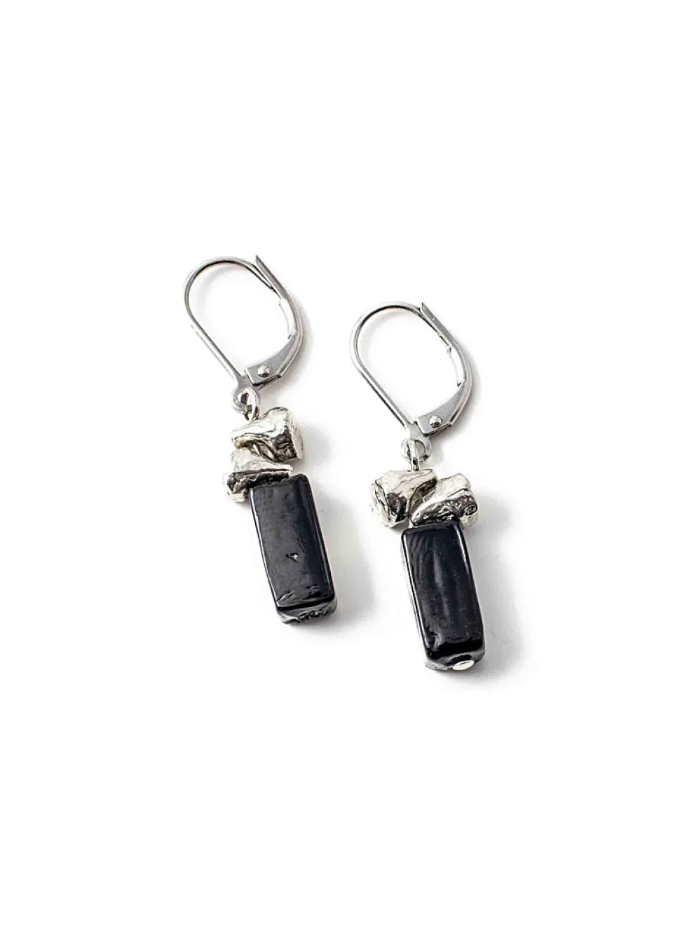 Euzèbe glass and pebbles earrings