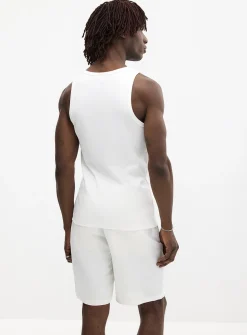 Exotic embroidery ribbed tank