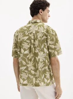 Exotic flower linen shirt