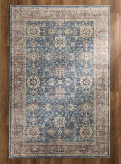 Faded floral fresco rug