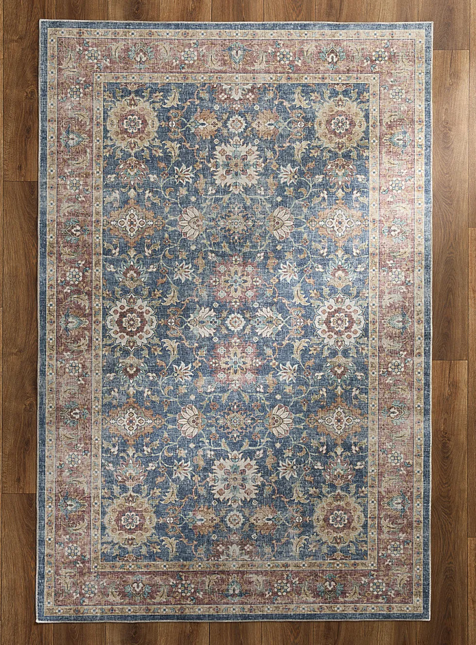 Faded floral fresco rug