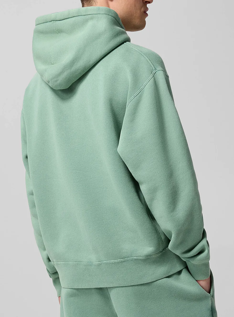 Faded sage hooded zip-up sweatshirt