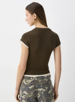 Faux-layered T-shirt