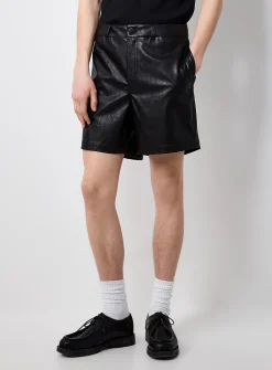 Faux-leather short