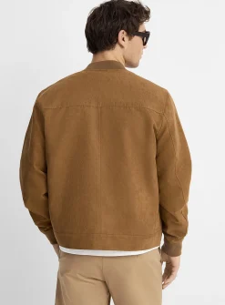 Faux-suede bomber jacket