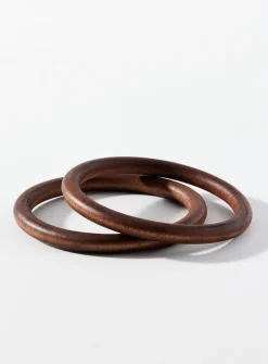Faux-wood bangles