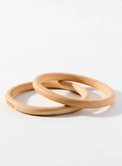 Faux-wood bangles