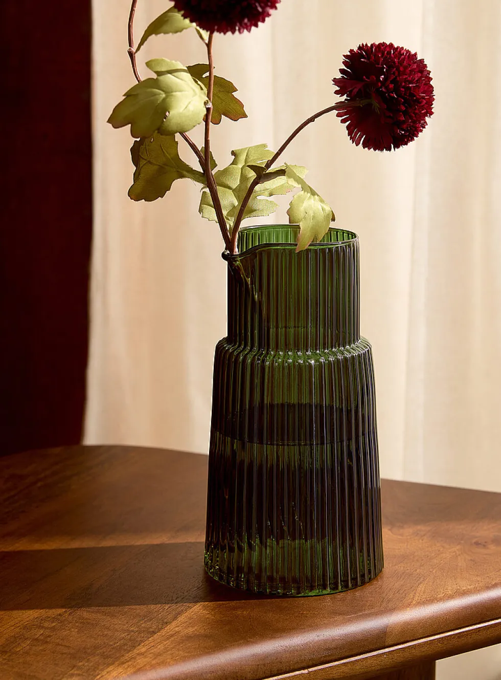 Fine grooved tinted vase