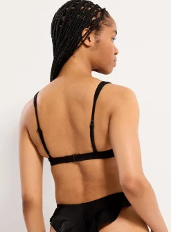 Fine lace-trim balconette bikini top