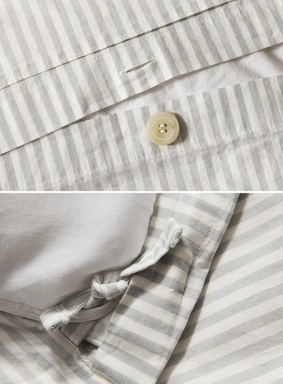 Fine stripes pure organic cotton duvet cover set