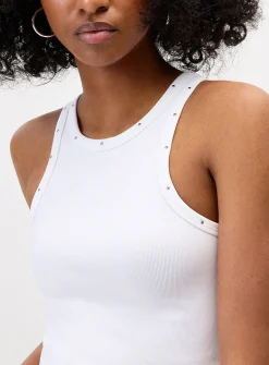 Fitted silver-stud cami