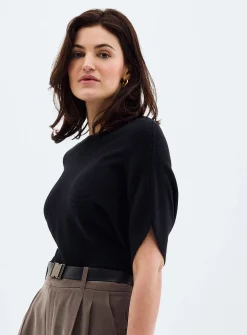 Fitted waist ottoman sweater