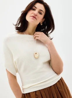 Fitted waist ottoman sweater