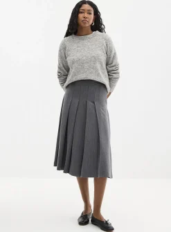 Flat pleats midi skirt