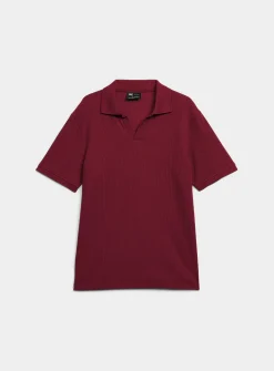 Flat-ribbed Johnny collar polo