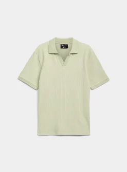 Flat-ribbed Johnny collar polo