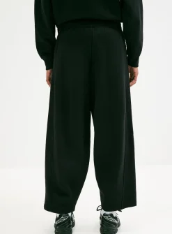 Fleece barrel-leg pant