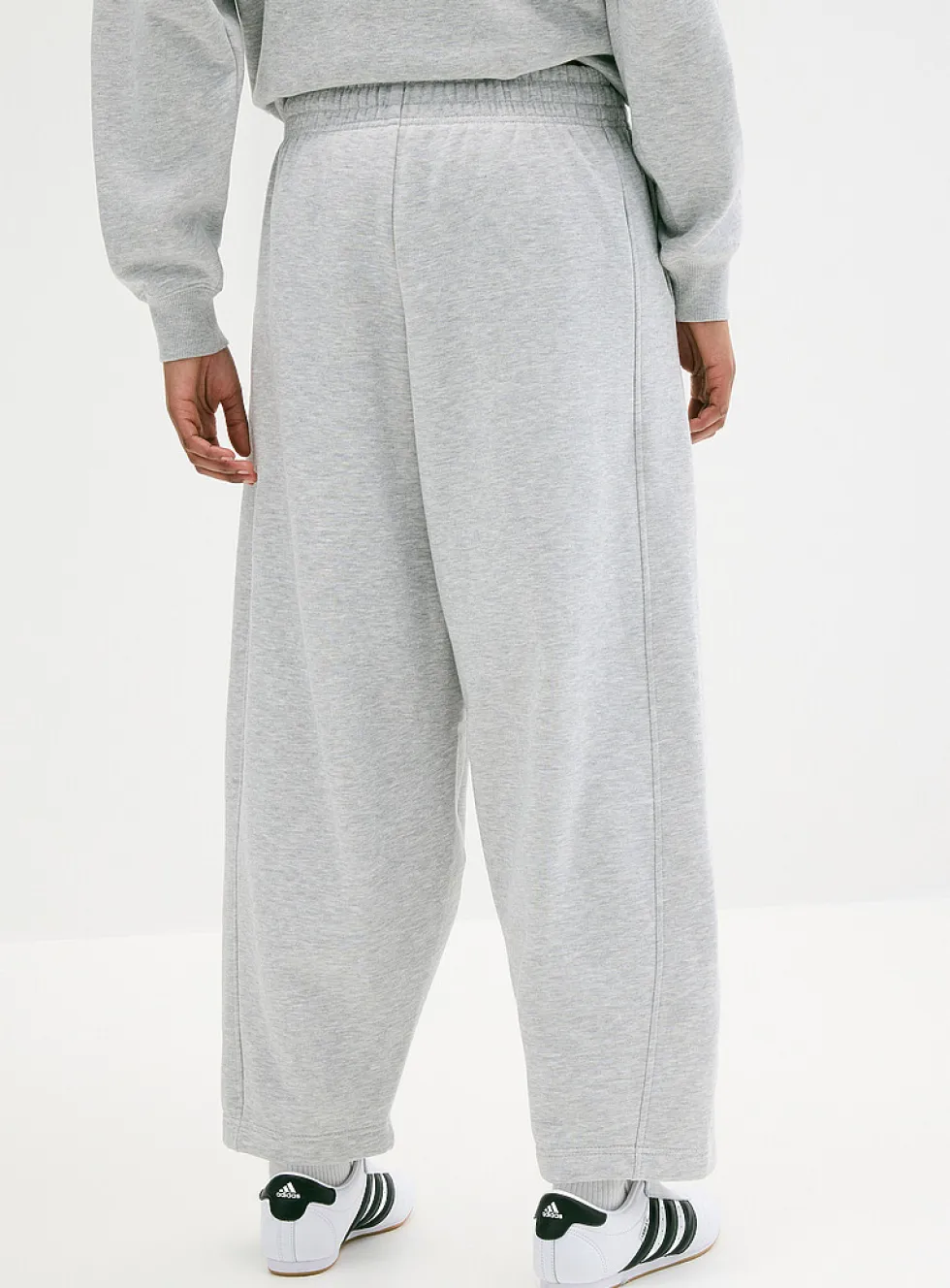 Fleece barrel-leg pant