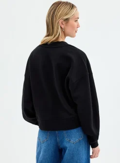 Fleece-lined boxy-fit cardigan