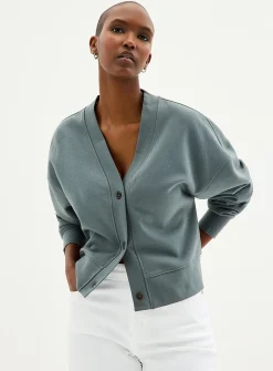 Fleece-lined boxy-fit cardigan