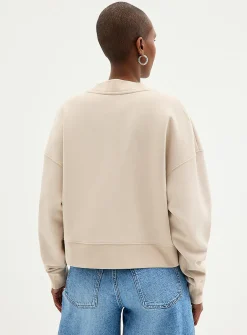 Fleece-lined boxy-fit cardigan