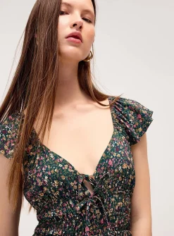 Floral bows short dress