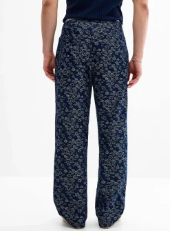 Floral jacquard 5-pocket jean