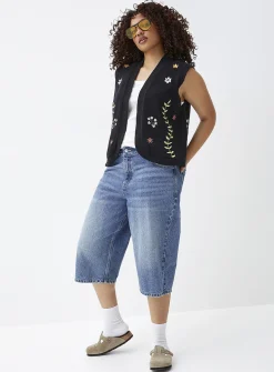 Floral knit vest