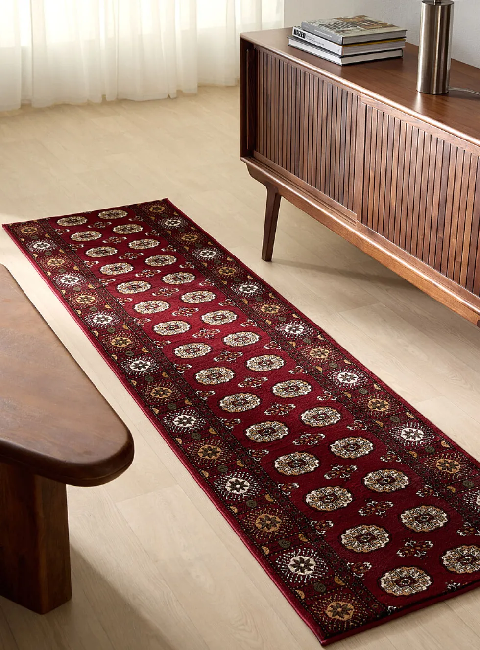 Floral mosaic Persian-style hallway rug