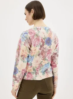 Floral tapestry boxy-fit cardigan