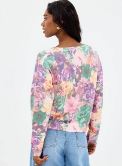 Floral tapestry boxy-fit cardigan