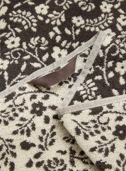 Floral tapestry organic cotton reversible towels