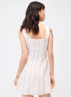Flowers corset-effect minidress